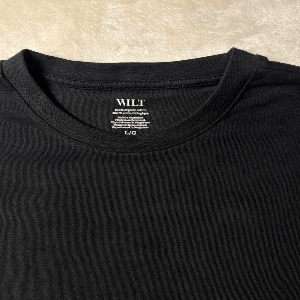 NWT Wilt 100% Organic Cotton Box T-Shirt Women's L Black Thick Heavy Luxury Feel - Picture 2 of 6